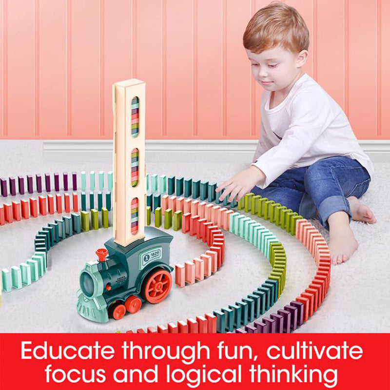 Domino Train Toys Car Puzzle Electric Building Blocks Train Toy