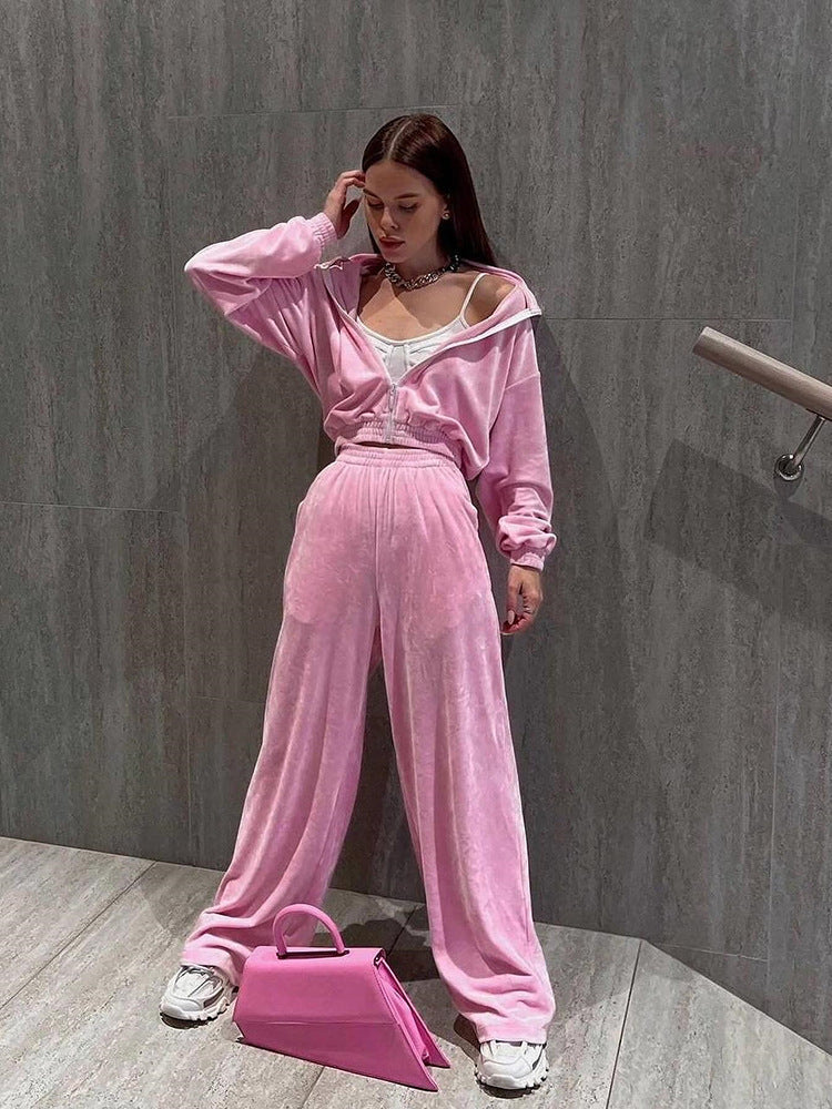 Women's Long-sleeved Lapel Zipper Cardigan Sweater