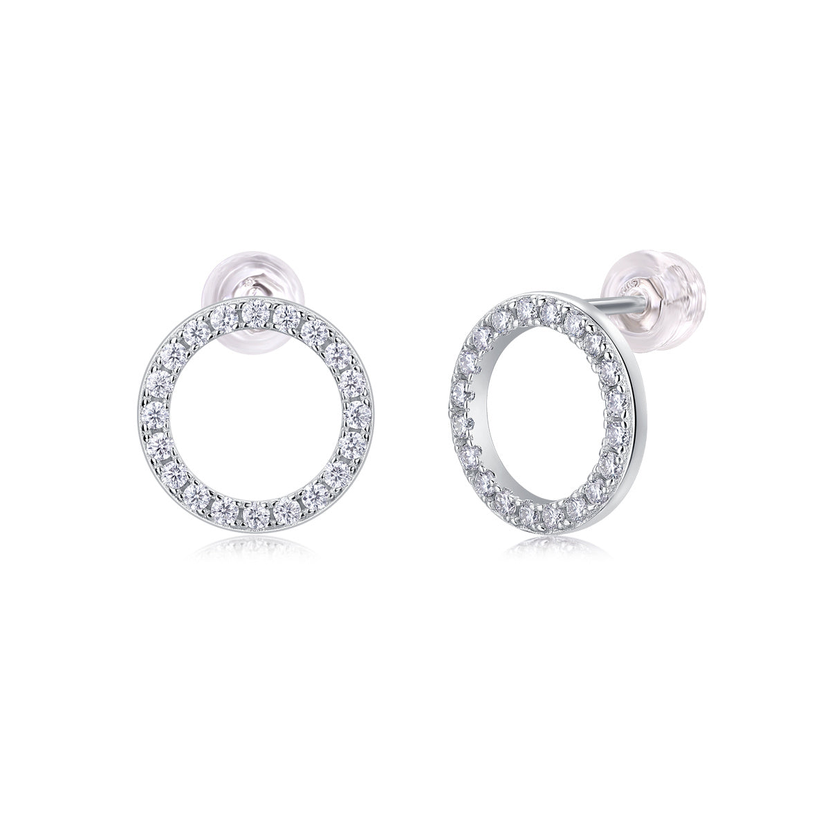 Explore Diamond Set Moissanite Silver Earrings