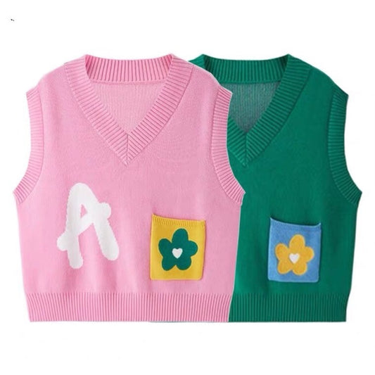 Casual V-neck Floral Clashing Vest