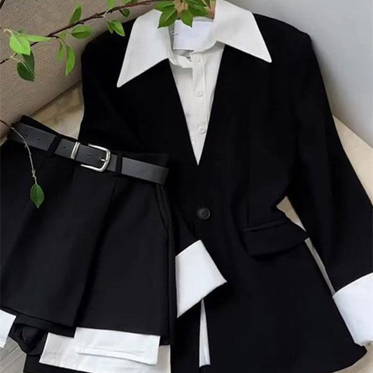 Jacket Tops Pantskirt Two-piece Set
