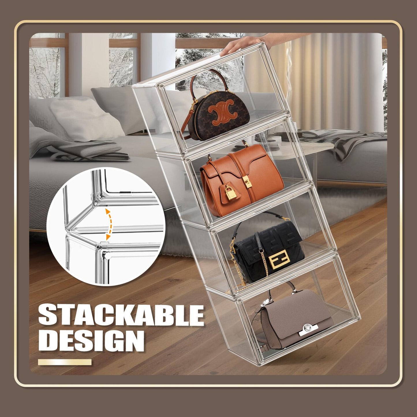 Transparent Stackable Handbag Display