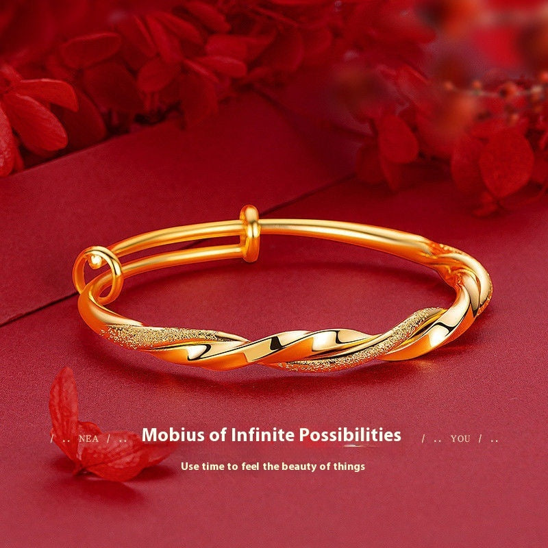 Twisted Adjustable Half Surface Brightening Glossy Bracelet