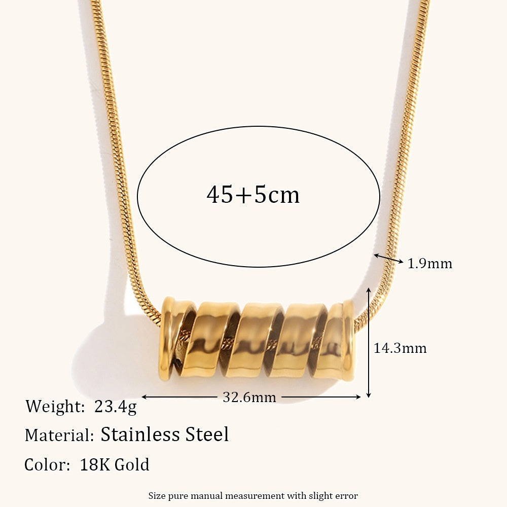 Gold Plating Spiral Spring Necklace