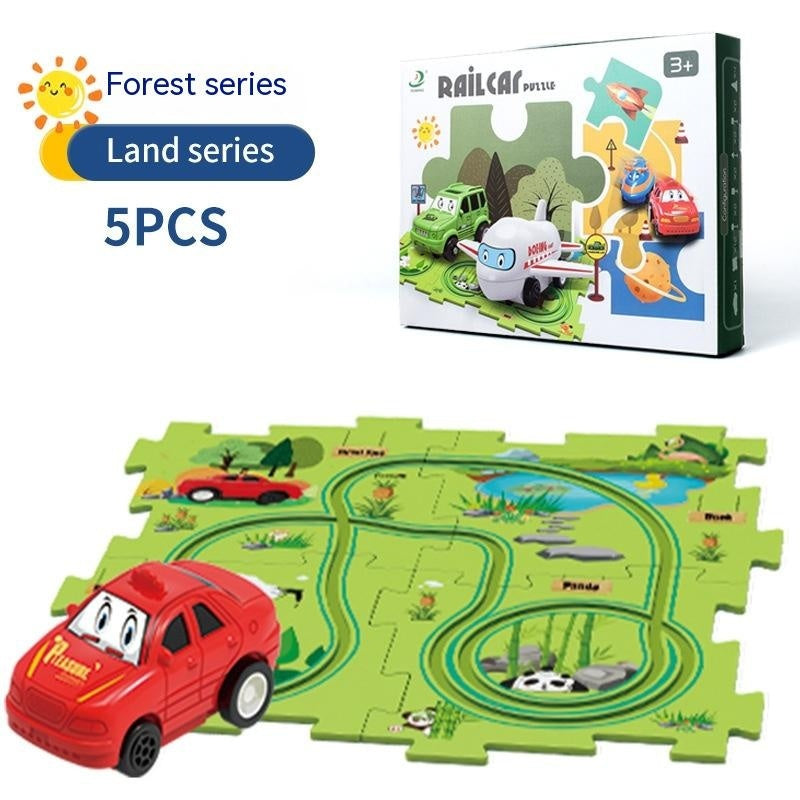 Children Puzzle Electric Car Automatic Rail City Scene Construction Education Toy Gift