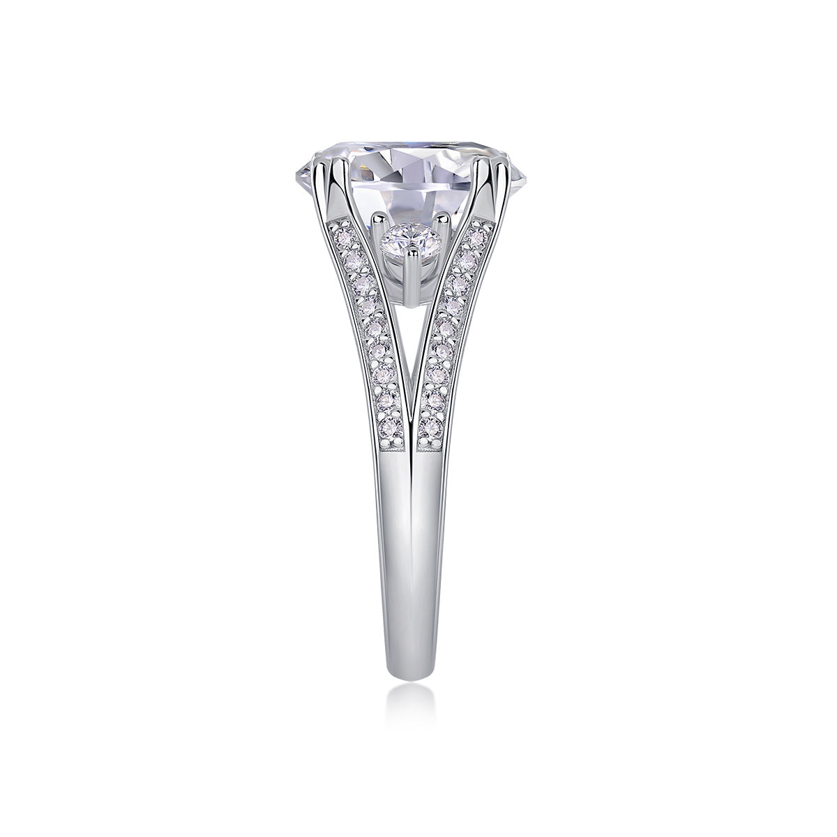Elegant Radiance Sterling Silver And Platinum-plated Diamond