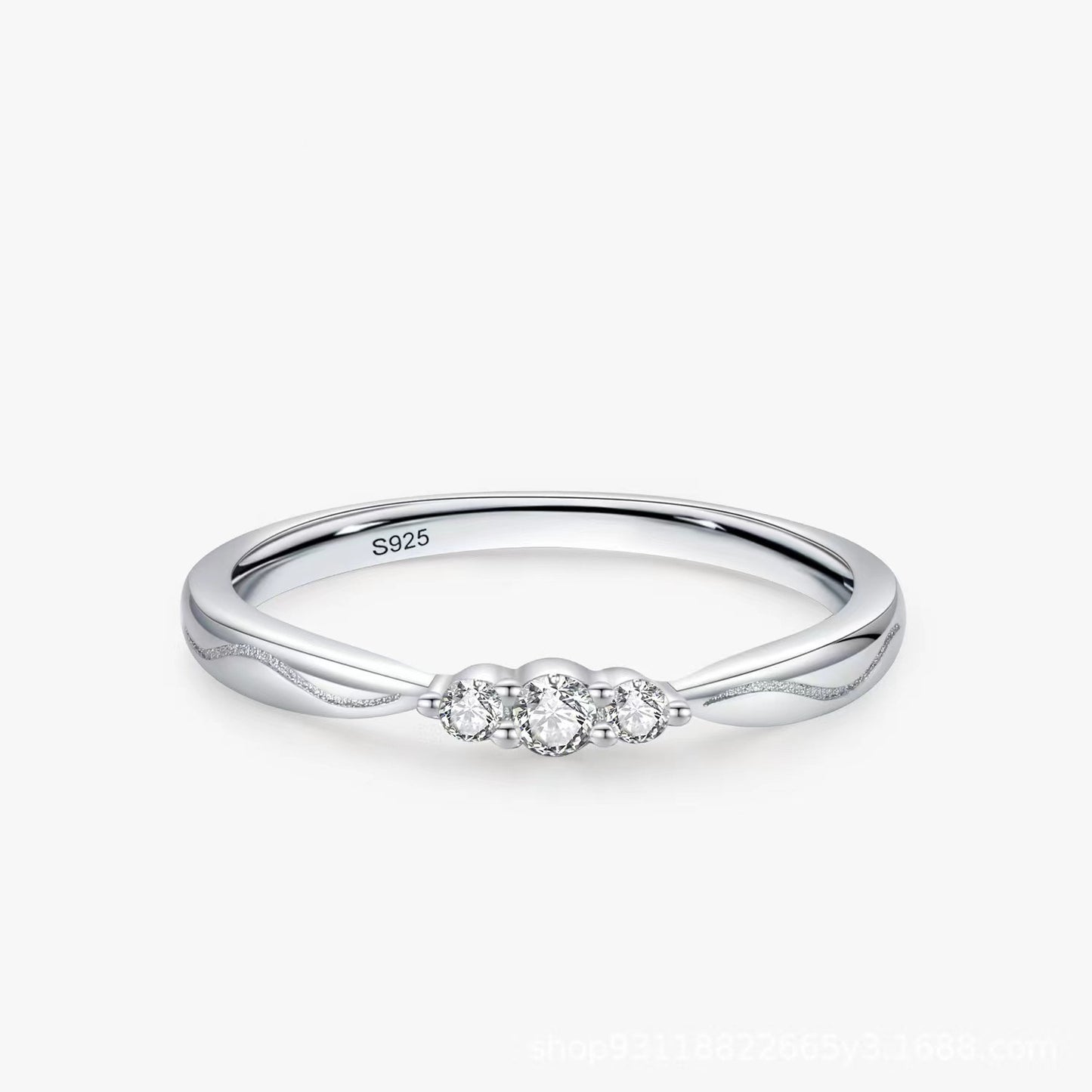 Silver Ripple Wave Gang Drill Small Ring