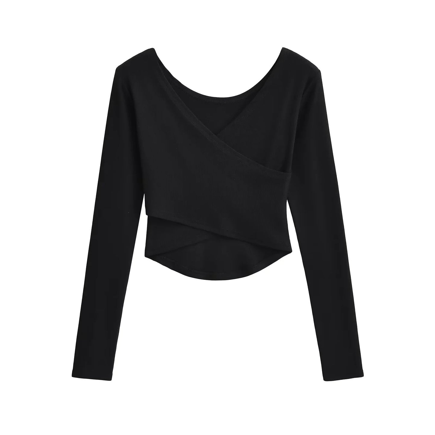 Cross V-neck Chest Long Sleeve