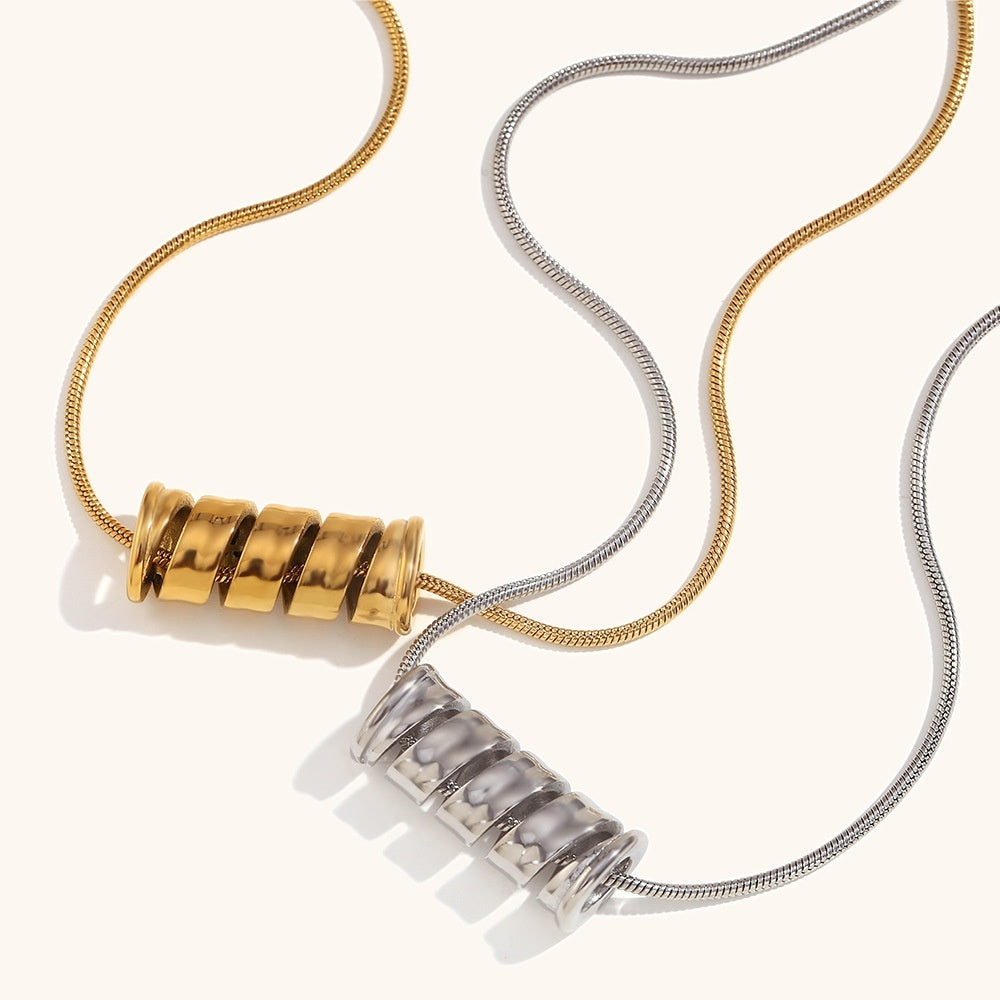Gold Plating Spiral Spring Necklace